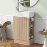 18.6" Bathroom Vanity with Sink, Bathroom Vanity Cabinet with Two-tier Shelf, Left or Right Orientation, Grey  (Old Sku:WF308491AAE)