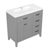36" Bathroom Vanity with Sink Combo, Gray Bathroom Cabinet with Drawers, Solid Frame and MDF Board (Old Sku:JL000007AAE-6)