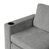 84.7" Sectional Sofa Convertible Pull-out Sofa Bed L-shaped Sofa U-shaped Sofa with a Movable Storage Ottoman for Living Room, Gray