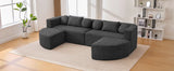Boneless Couch Modular Sectional Sofa 114.9" Free-combined Sofa Couch Sofa Bed Compression Sofa with Deep Seating and Curved Design for Living Room, Black