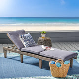 ARIANA KD WOOD CHAISE LOUNGE W/ CUSHION