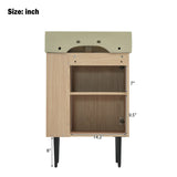 21.6" Wood Bathroom vanity, Combo Cabinet, Bathroom Storage Cabinet, Single Ceramic Sink, Right side storage