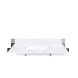 43 Inch Marble Vanity Top, White Vanity Top with 1 Pre-drilled Faucet Holes, Bathroom Vanity Top with Undermount Rectangular Middle Sink and 4" Height Backsplash,  Bianco Carrara Venato