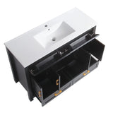48" Black Bathroom Vanity with Ceramic Sink Combo, Abundant Storage Cabinet -4 Soft close doors and 4 drawers