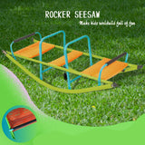 XSS008 high quality kids seesaw plastic seat playground equipment cute baby plastic rocker outdoor children blue and green  steel tube for kids age 3+