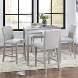 5 Piece Counter Height Table Set, Wooden Kitchen Table Set with Square Table and 4 Upholstered Chairs, Counter Height Dining Table with Crystal Decoration and Chair Set for Kitchen, Dining Room,Black