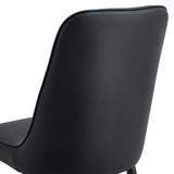 Modern dining chairs, equipped with PU artificial leather backrest cushions and black metal legs, suitable for restaurants, kitchens, and bedrooms. Set of 4 pieces (black+PU leather)C-007
