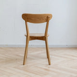 (Set of 2 pcs) Dining chair wooden FAS grade oak natural wood made in North America 100% dirt-free wood chair solid chair table chair wooden living room chair simple and natural 46.5 * 54 * 80cm