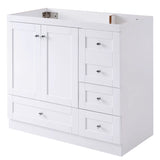 [Cabinet Only] 36" White Bathroom Vanity(Sink not included)