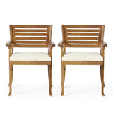 Outdoor Hermosa KD Wood Dining Chair With Cushions (Set of 2)