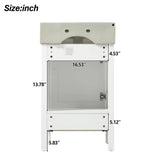 20.28'' White Modern Bathroom Vanity with Ceramic Sink, Solid Wood Frame, and Drawer – Ideal for Small Bathrooms.