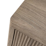 Night Stand Nightstand with Drawer Storage Fluted Bed Side Table End Table Large Modern Wide Bedside Stand Mid Century Night Stands for Bedroom Living Room Sofa Couch Home Office, Grey Alder