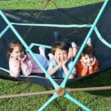 13ft Geometric Dome Climber Play Center, Kids Climbing Dome Tower with Hammock, Rust & UV Resistant Steel Supporting 1000 LBS