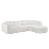 111" Modern Curved Sectional Sofa with High-Density Fully Compressed Sponge, Upholstered Deep Seat Wtih Ottoman, 3-Piece Set, Fully Assembled Right Hand Facing, Perfect for Living Room, Lounge