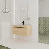 LEVISTAR Oak 36 Inch Bathroom Vanity with resin Countertop Sink,  2 Doors Bathroom Cabinet Set