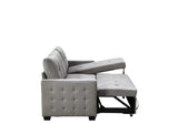 77 Inch Reversible Sectional Storage Sleeper Sofa Bed , L-Shape 2 Seat Sectional Chaise With Storage , Skin-Feeling Velvet Fabric ,Light Grey Color For Living Room Furniture