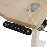 L-Shaped 59" Height Adjustable Electric Standing Desk, Sit and Stand Up Computer Desk For Home Office Oak