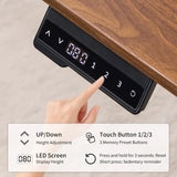 Electric Standing Desk, Adjustable Height Stand up Desk, 24x48 Inches Sit Stand Home Office Desk, Frame/Mahogany Top,Dark Walnut