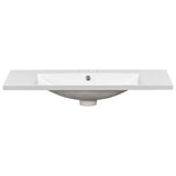 [Sink Only] 36x18" Rectangular 3 Hole Bathroom Resin Sink, Vanity Top Sink Only, Fits 4" Center Faucet, White (Faucet and cabinet not included)