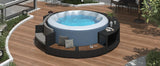 Spa Surround Spa Frame Patio Rattan Sofa Set with Storage Spaces, Mini Sofa and Comfortable Cushion for  Patio,Backyard, Grey