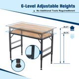 48" Heavy-Duty Adjustable Workbench for Garage, Rubber Wood Shop Table W/Rubber Pads, Hardwood Workstation Weight Capacity over 2000 Lbs