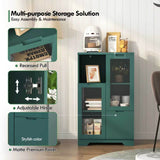 MDF painted Cabinet with Glass Doors and drawer, open storage space, Navy Blue, Bedroom, Living room