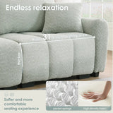 [VIDEO] 110" Modular Sectional Sofa, L Shape with Extra-large Seat, Pull-line Design, Movable Ottoman, High Density Foam, Free Combination, Sturdy Metal&Wood Frame, Boucle Fabric, 3 Colors