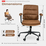 Brown office chair, backrest and seat cushion separate, backrest 90°-135° inclined, armrests included
