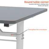 Adjustable study desk suitable for children and adults, height-adjustable, multi-functional home office desk, compact design, desktop dimensions: 60cm × 80cm, white frame, gray tabletop.