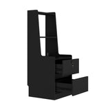 Nightstands Set of 2, with Charging Station, Smart Nightstand with Night Light, Modern Night Stand with Bookshelf, Bedside Tables with Storage Cabinet for Bedroom, Black
