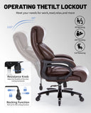 600LBS Large Heavy Duty Office Chair,Big and Tall Office Chair for Heavy People, High Back Executive Desk Chair with Pocket Spring Cushion, Desk Chair with Quiet Rubber Wheel