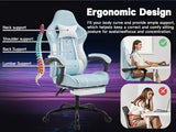 Gaming chair, Computer Chair Ergonomic Chair with Footrest Office Chair Ergonomic Computer Chair with Lumbar Backrest Bluewhite