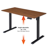 Electric Standing Desk, Adjustable Height Stand up Desk, 24x48 Inches Sit Stand Home Office Desk, Frame/Mahogany Top,Dark Walnut