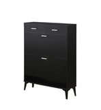 Large size Shoe Cabinet,Free Standing Tipping Bucket Shoe Rack Organizer with 2 Flip Drawers&2 Drawer,Modern Tipping Bucket for Entryway,Hallway,Bedroom-black