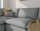 Modular Sectional Sofa Couch,135inch Oversized LoveSofa,L Shape Sofa, 4 Seater  Upholstered with Corduroy Fabric Couches with 2 Pillows