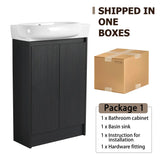 23" Freestanding Bathroom Vanity with Sink, Soft Close Doors