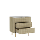 Nightstand with Charging Station, Smart Nightstand with Night Light, Modern Night Stand with Storage Cabinet for Bedroom, Wood
