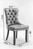 Classic Velvet Dining Chairs,  High-end Tufted Solid Wood Contemporary Velvet Upholstered Dining Chair with Wood Legs Nailhead, SET OF 2,Black and Patterned,SW2201BK