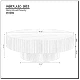 Natural Wood Coffee Table 39.37 MDF coffee table Modern Handcraft Drum Coffee Table  Circle Coffee Table for Living Room,ASH