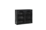 27.56"Glass Doors Modern Two-door Wall Cabinet with Featuring Three-tier Storage for Entryway Living Room Bathroom Dining Room,Wall Cabinet with Characteristic Woven Pattern,Black