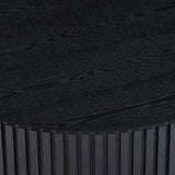 31.49'' Nesting Round Wood Coffee table for Apartment, Modern Living Room Coffee Table with Sturdy Pedestal ,BLACK (Same Sku:W876P243950)