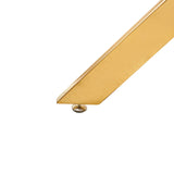 Golden Dining Table with cross metal leg and glass,Modern Space Saving Kitchen Table for Living Room