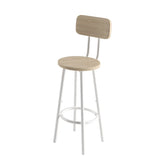 Bar table, equipped with 2 bar stools , with backrest and partition (beige)