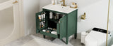 30" Bathroom Vanity with Sink, Two Doors with Shelf, Soft Close Door Hinges, Vintage Style, Green