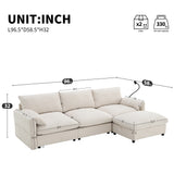 [VIDEO]96.5'' L-Shaped Sectional Sofa with Storage Ottoman and Pockets, Adjustable Phone Holder, USB Charger, Elephant Ear-Shaped Armrests, Comfy Seat for Living Room&Apartment, Chenille, 3 Colors