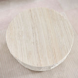 35.43''Fiberglass Round Center Coffee Table for Living Room Vintage Table,Imitation Stone Table front of the Sofa,Modern Design Coffee Table for Office,Apartment,No Need Assembly