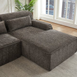 Chenille L-Shape Luxury Sectional Oversized Sofa,Mnimalist Design,Comfy Sleeper Couch for Living Room,Apartment&Reception Spaces,No Assembly Required
