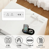 (Set of 2)End Table with Fast USB C Charging Station, Sofa Side Table with 2 Drawers, Large Storage Modern Wood Storage Cabinet for Living Room,Bedroom,Office, White