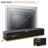 ON-TREND Luxury Fluted TV Stand for TVs Up to 85", Faux Marble Tabletop Media Console with 4 Drawers, Curved Profile Design, Modern Entertainment Center with Gold Base for Living Room, Black