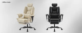 Office Chair Ergonomic 200 kg PU Leather Computer Chair with Lumbar Support and High Backrest, Ergonomic Desk Chair with Liftable Headrest, Beige